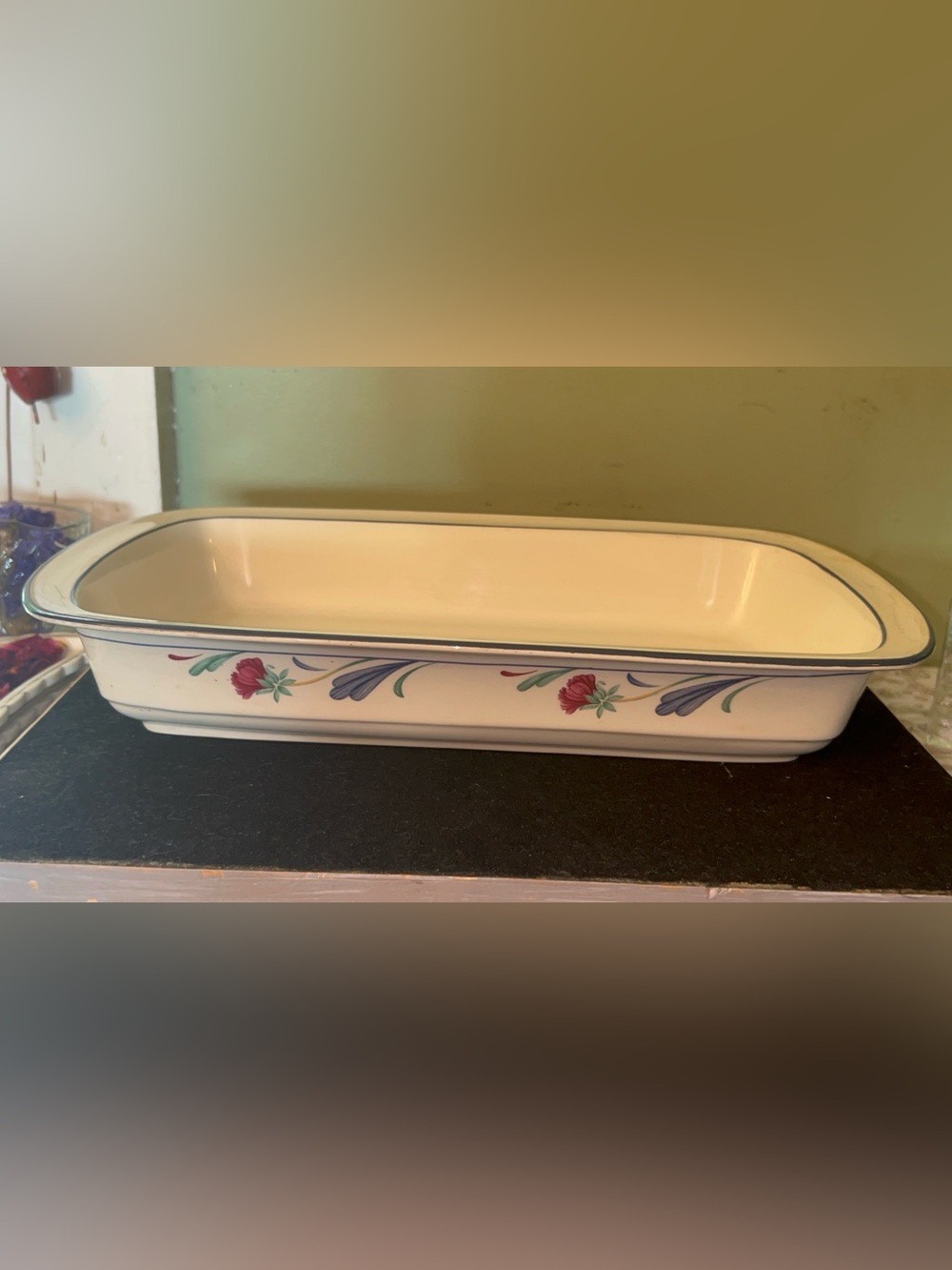 Lenox Poppies on Blue 13" Rectangular Baker Dish
